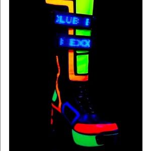 Dolls Kill Club Exx Cybertron boots - light up